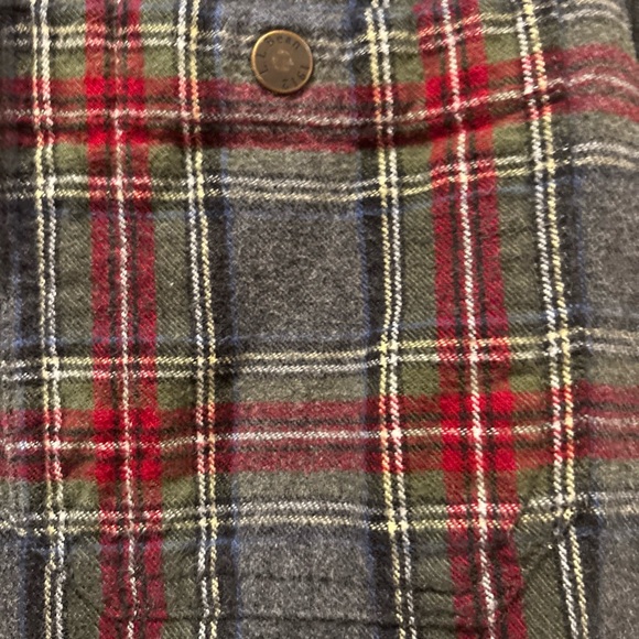 LL BEAN SLIGHTLY FITTED COTTON RED GREY PLAID HOODED SHIRT JACKET M REGULAR - Picture 6 of 15